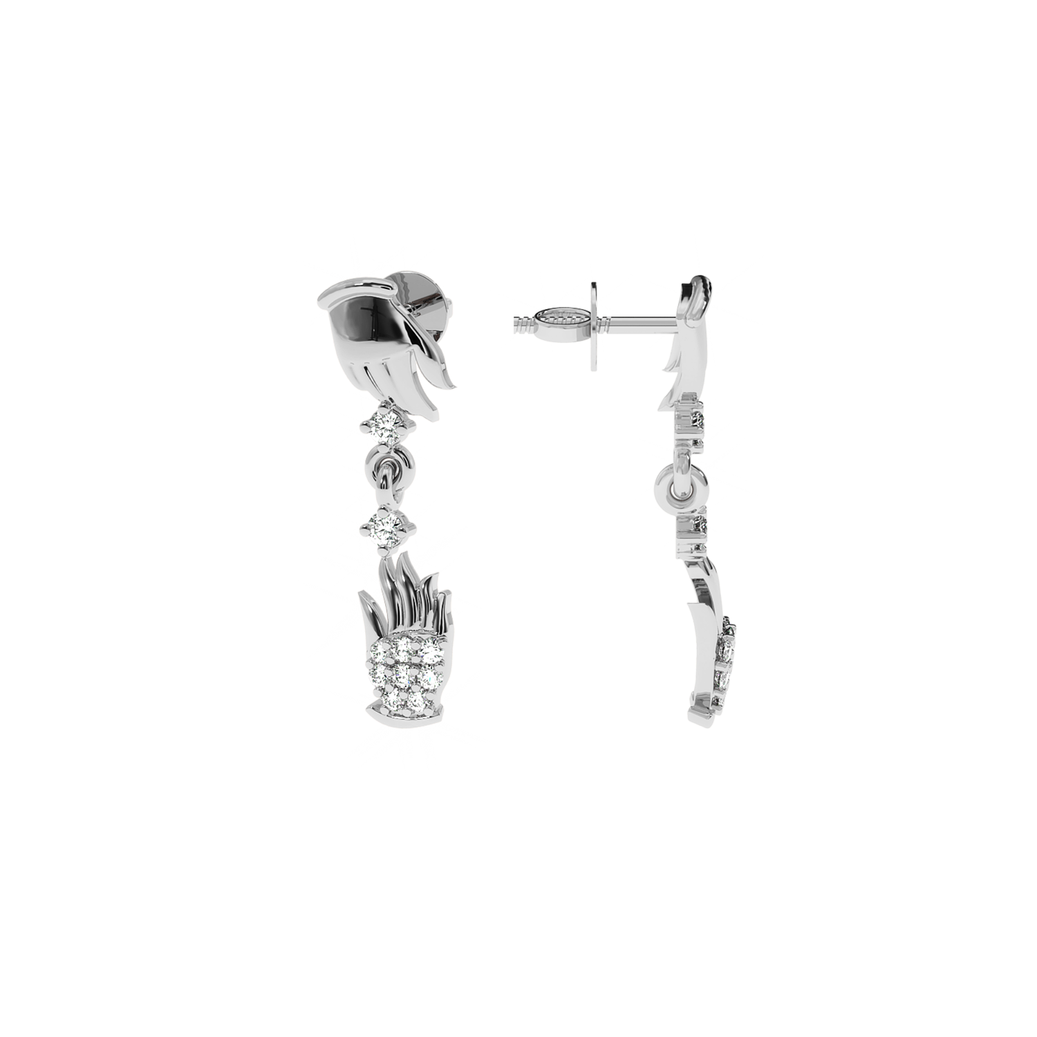 Solitairekart 0.12 Carat Blessing Hands Lab Diamond Earrings |Distinctive & Meaningful Jewelry